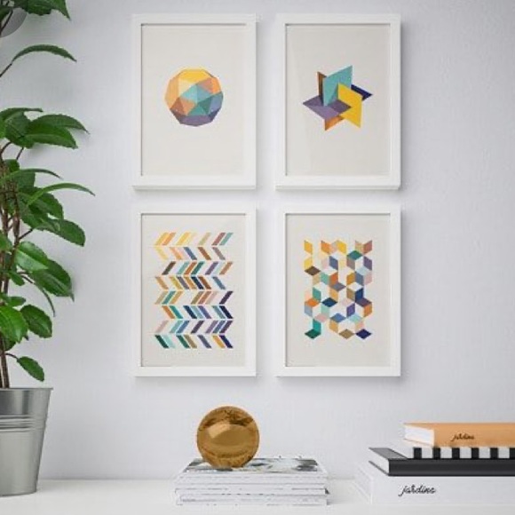 Ikea Wall Art Bild Prints Set Of 4 Geometric Shapes Poshmark